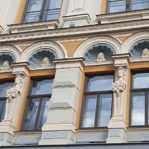 Z2406-12 J1 043 Riga Façade Art Nouveau